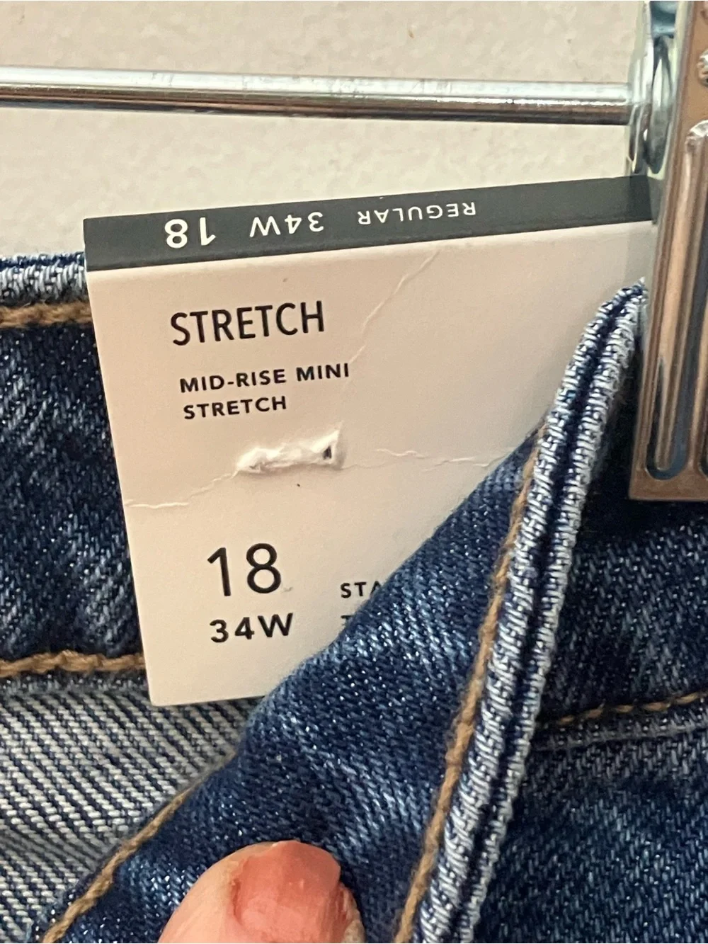 American Eagle Crossover Mini‎ Skirt Medium Blue Denim 18 NWT